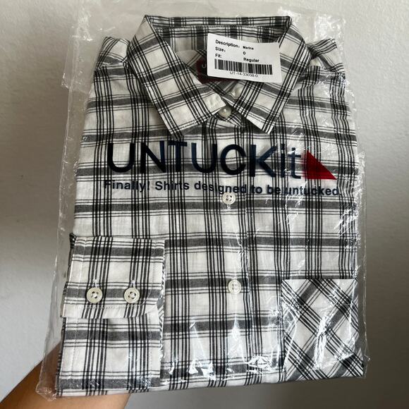 Untuckit Marina Size‎ 0 NWT NEW Plaid Button Down Classic Womens Preppy Classic - Picture 4 of 6